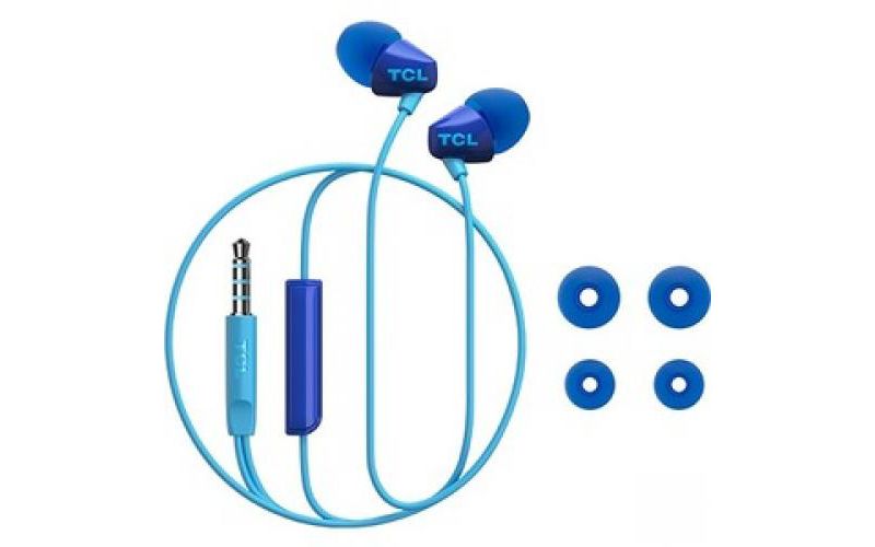 TCL SOCL100 Ocean Blue In-ear Headphones - Stereo - Mini-phone - Wired - 16 Ohm - 10 Hz - 22 kHz - Earbud - Binaural - In-ear - 3.94 ft Cable