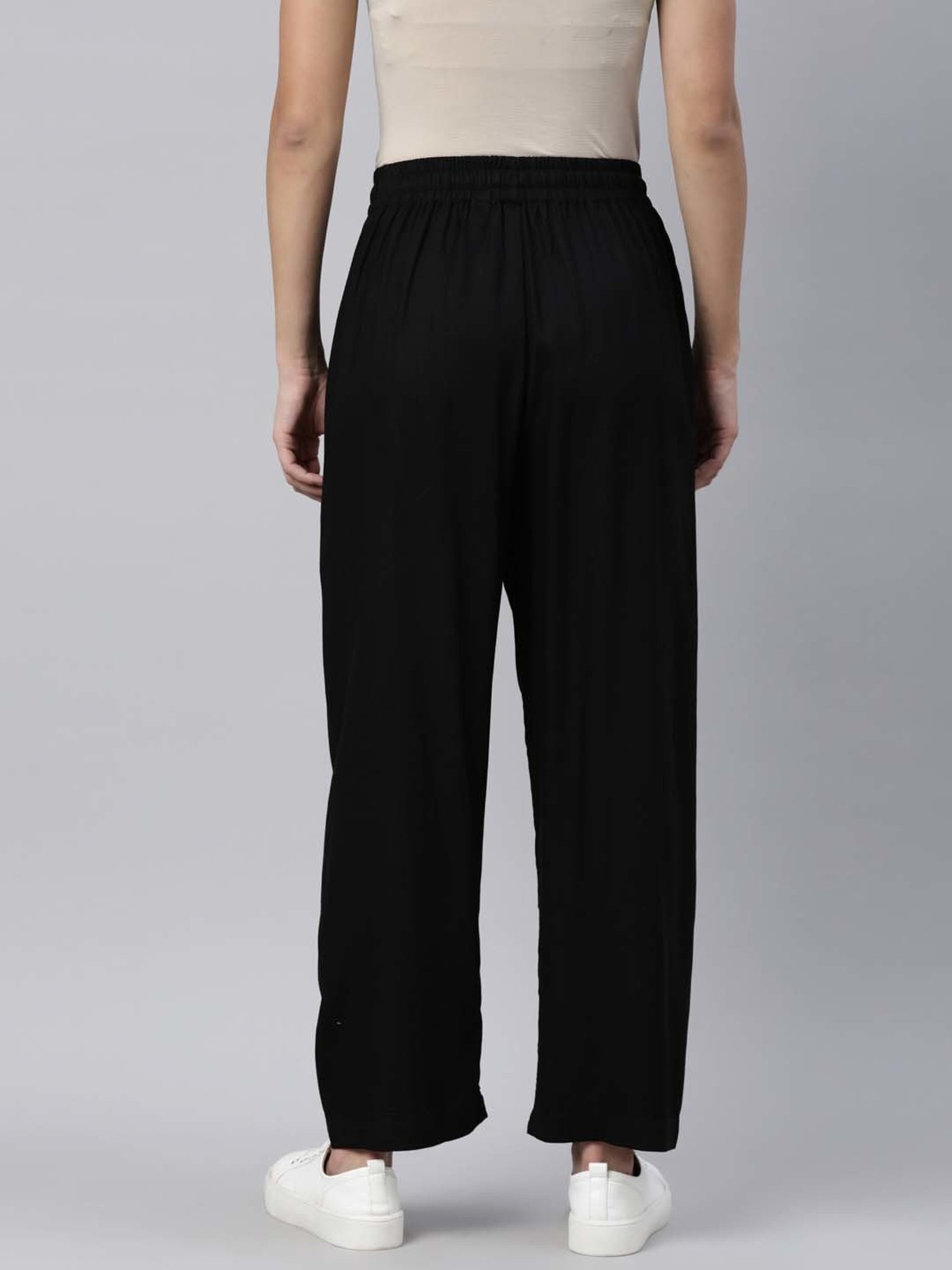 TWIN BIRDS Black & Maroon Regular Fit Pants - Set Of 2