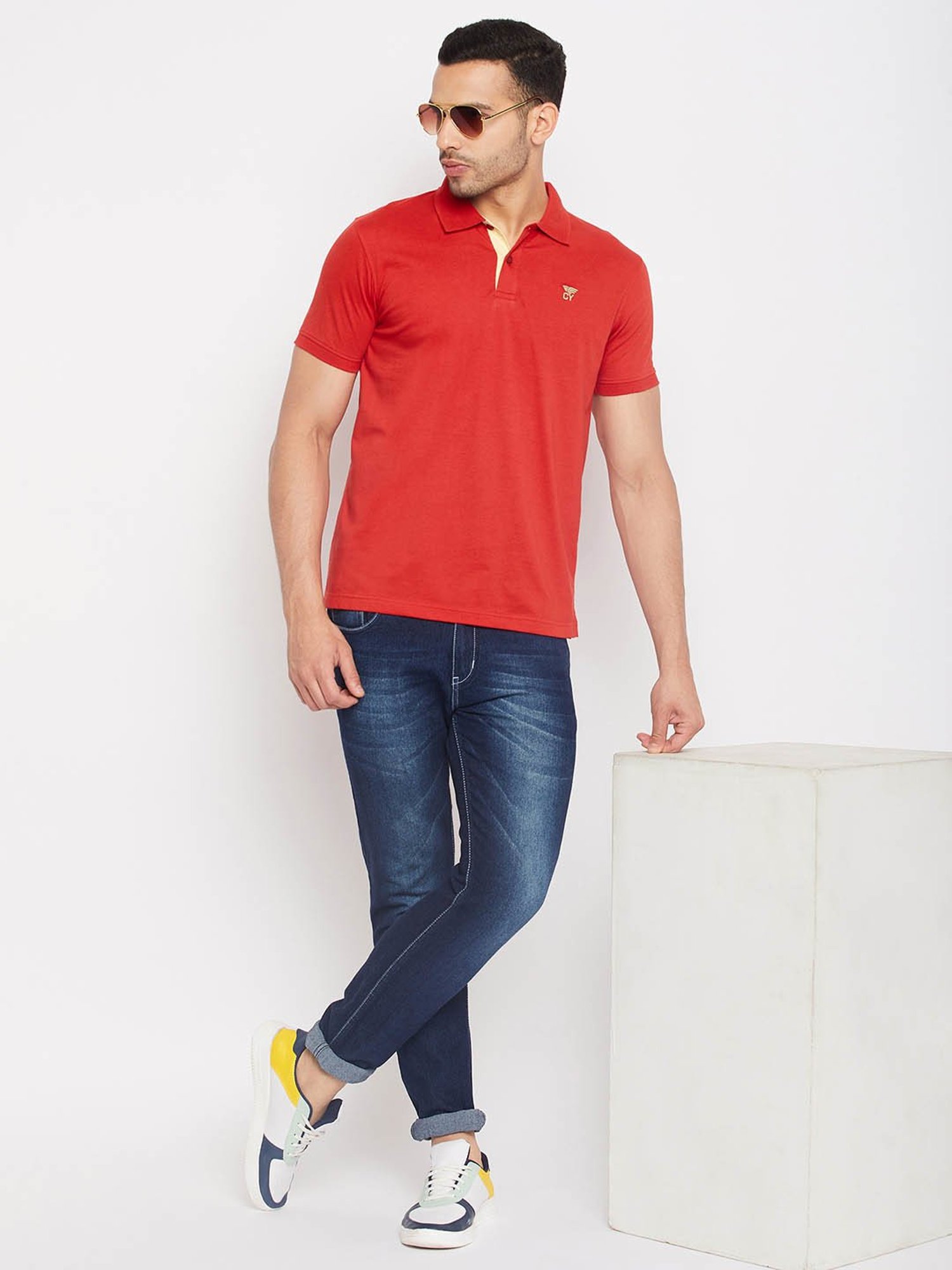 Club York Red Regular fit Polo T-Shirt