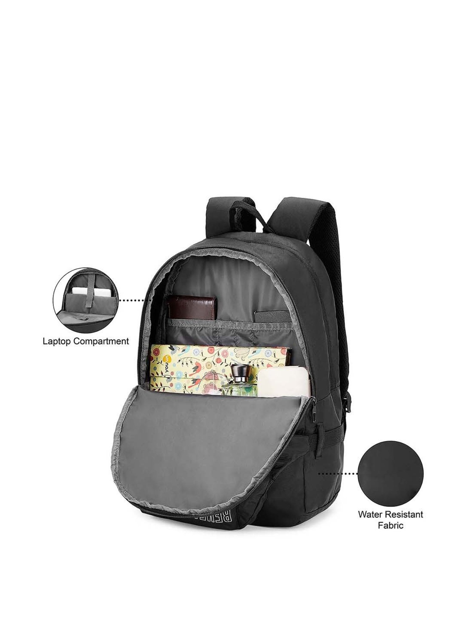 United Colors of Benetton Olivine 9 Ltrs Black Small Laptop Backpack