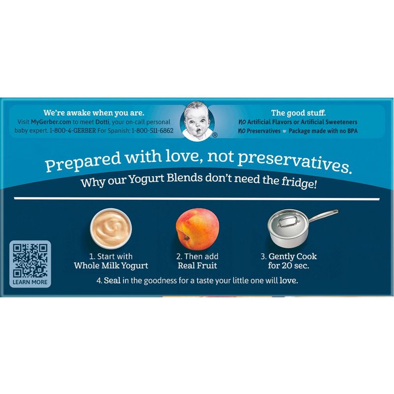 Gerber Crawler 4pk Peach Yogurt Blends - 14oz