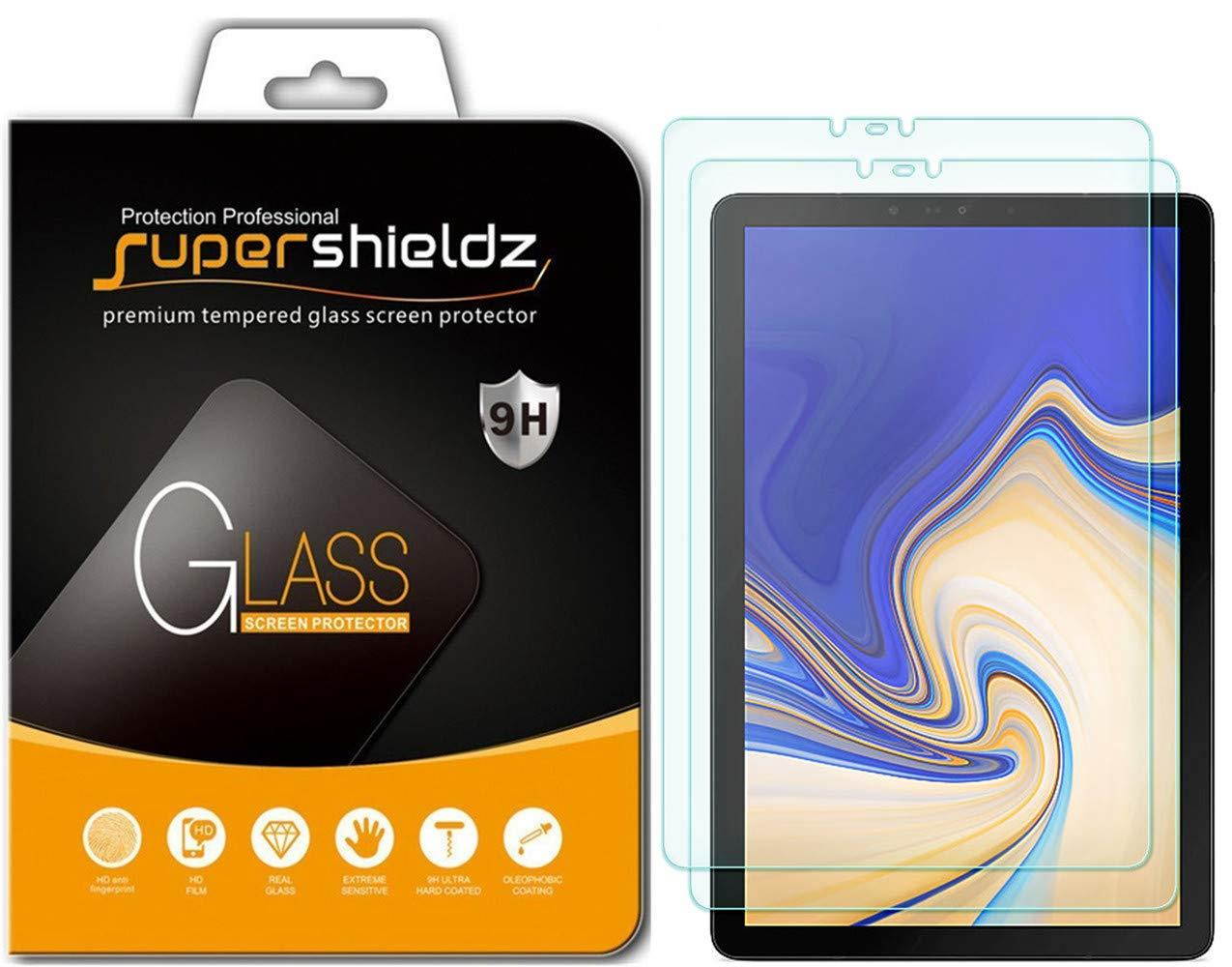Supershieldz [2-Pack] for Samsung Galaxy Tab S4 (10.5 inch) Screen Protector, [Tempered Glass] Anti-Scratch, Bubble Free, Lifetime Replacement