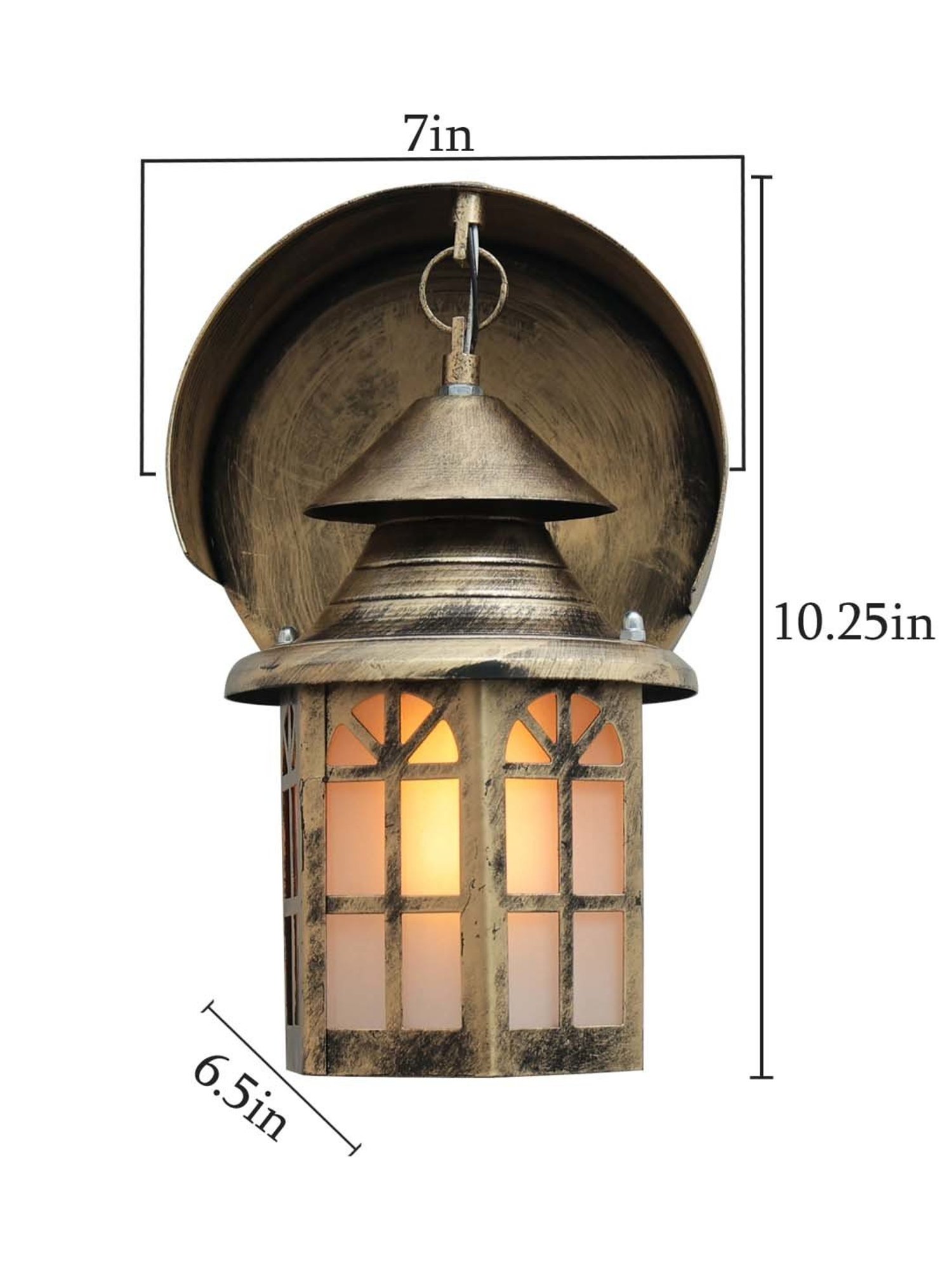 Homesake Gold Metal Modern Antique Industrial Box-Shaped Outdoor Wall Lamp