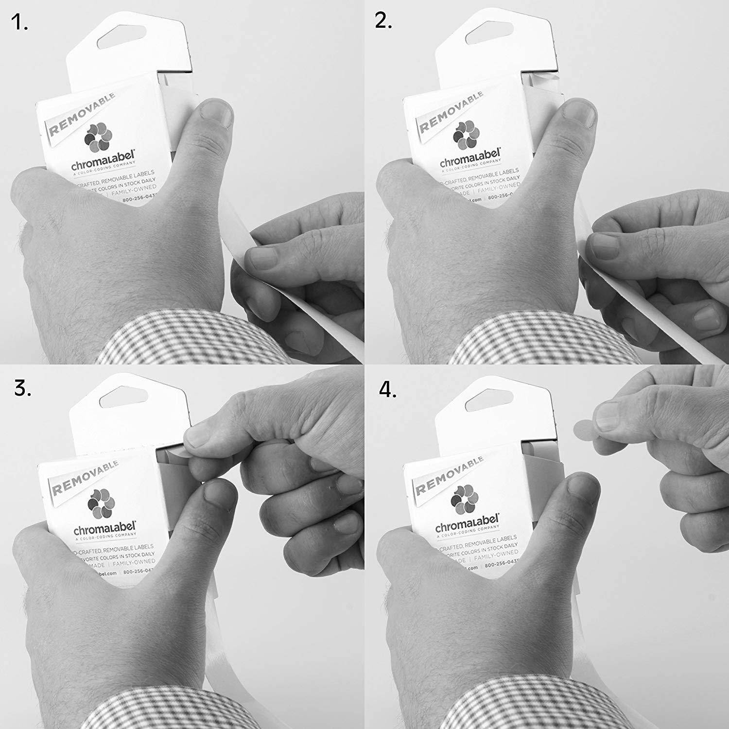 ChromaLabel 1/2 inch Removable Color-Code Dot Labels | 1,000/Dispenser Box (Black)