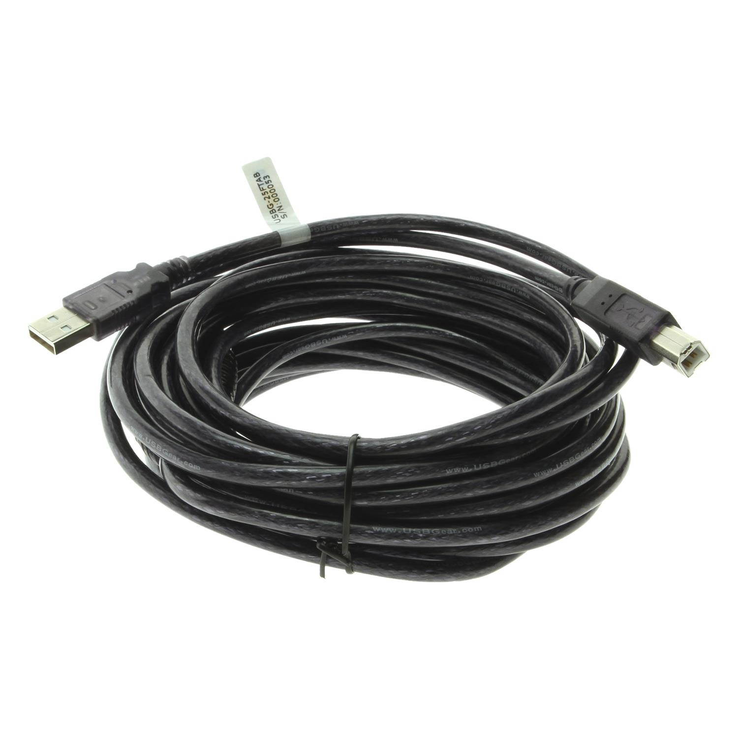 USBGear 25ft Hi-Speed USB 2.0 Active Cable A Male to B Male  Japan NEC Chip