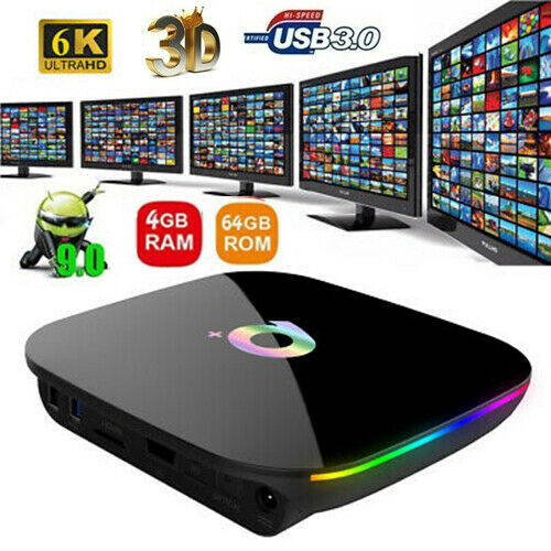 Q Plus TV Box Android 9.0 4GB/64GB 6K H.265 4-Core Media Player WiFi Set Top Box