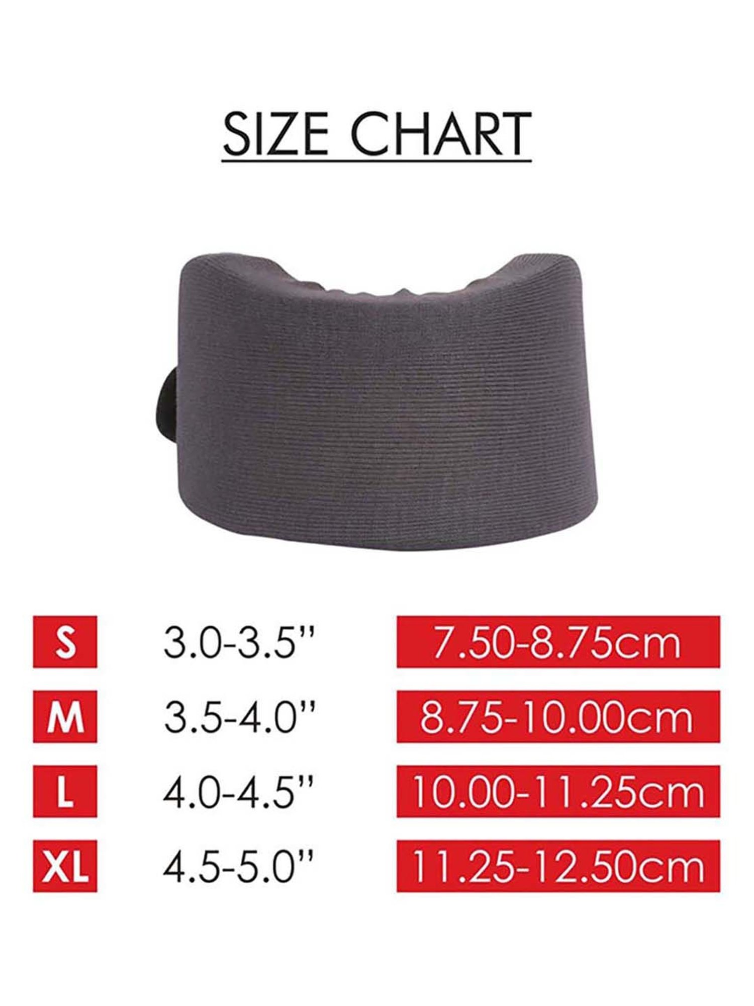 AccuSure Soft Cervical Collar Support Adjustable Neck Brace - L (Grey)