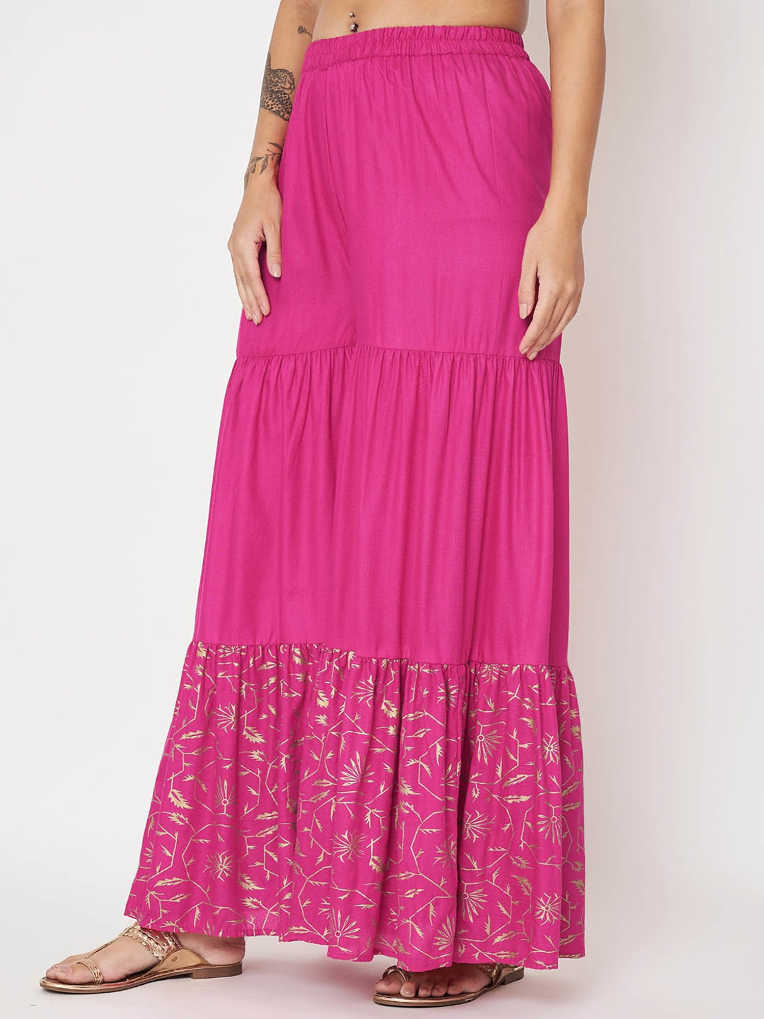 studiorasa Pink Block Print Sharara