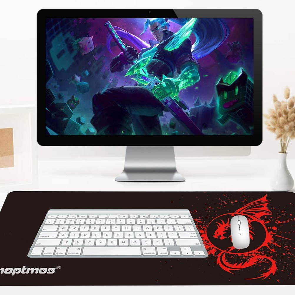 Large Mouse Pad Extended Speed Gaming Mouse Pad Fly Dragon Mouse Pad Gamer Office Computer Mouse Mat (A-Red)