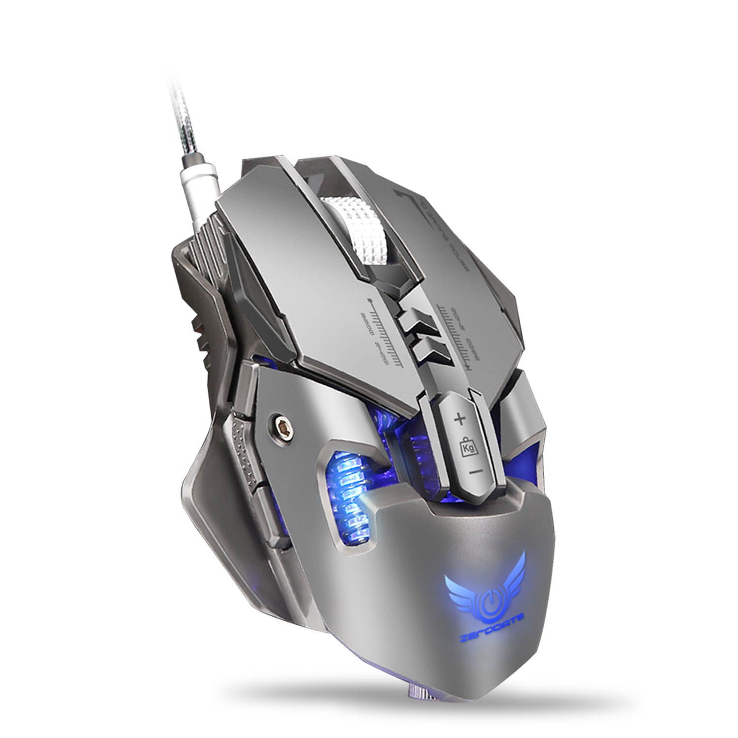 ZERODATE Mechanical Macros Define the Game Mouse,7 Programmable Keys, Cool LED Variable Light Effect, 12-Level Adjustable DPI, Comfortable Grip Ergonomic Optical PC Computer Gaming Mice (Black)