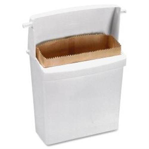 RMC 25125200, Sanitary Napkin Disposal Receptable, 10.6" Height x 8.9" Width x 4.6" Depth - Plastic &ndash; White, 1 Each
