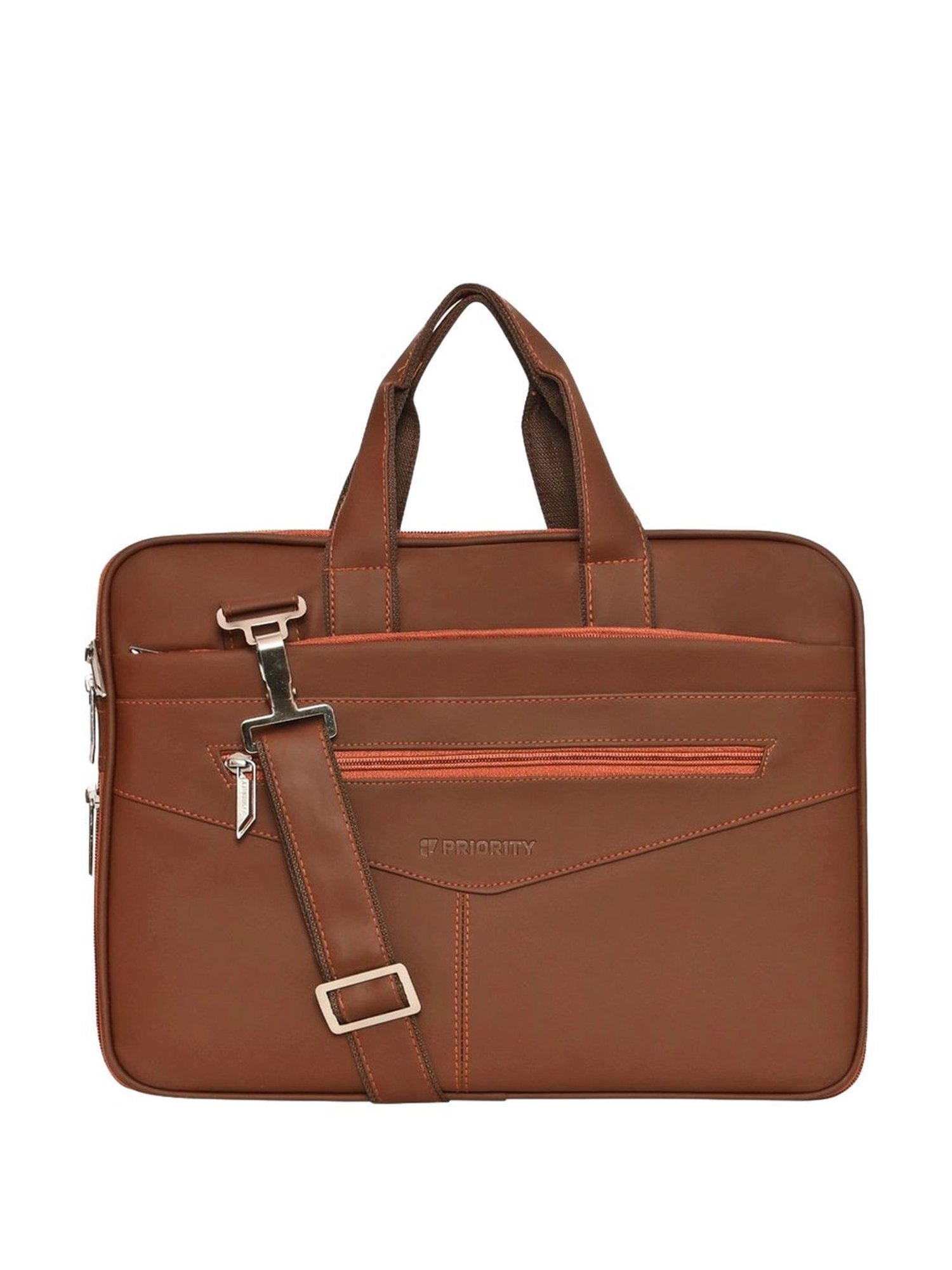 Priority Tan Synthetic Large Messenger Bag