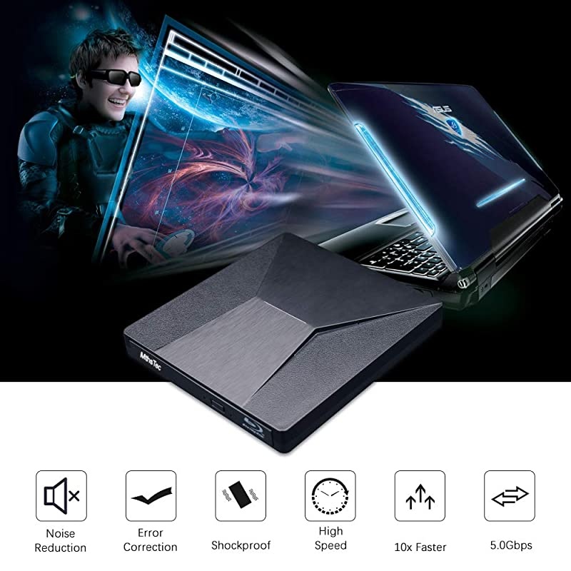 External Bluray DVD Drive  USB 30 and TypeC BluRay DVD Burner 3D Slim Optical Bluray CD DVD Drive Compatible with Windows XP7810 MacOS Linux for MacBook Laptop Desktop