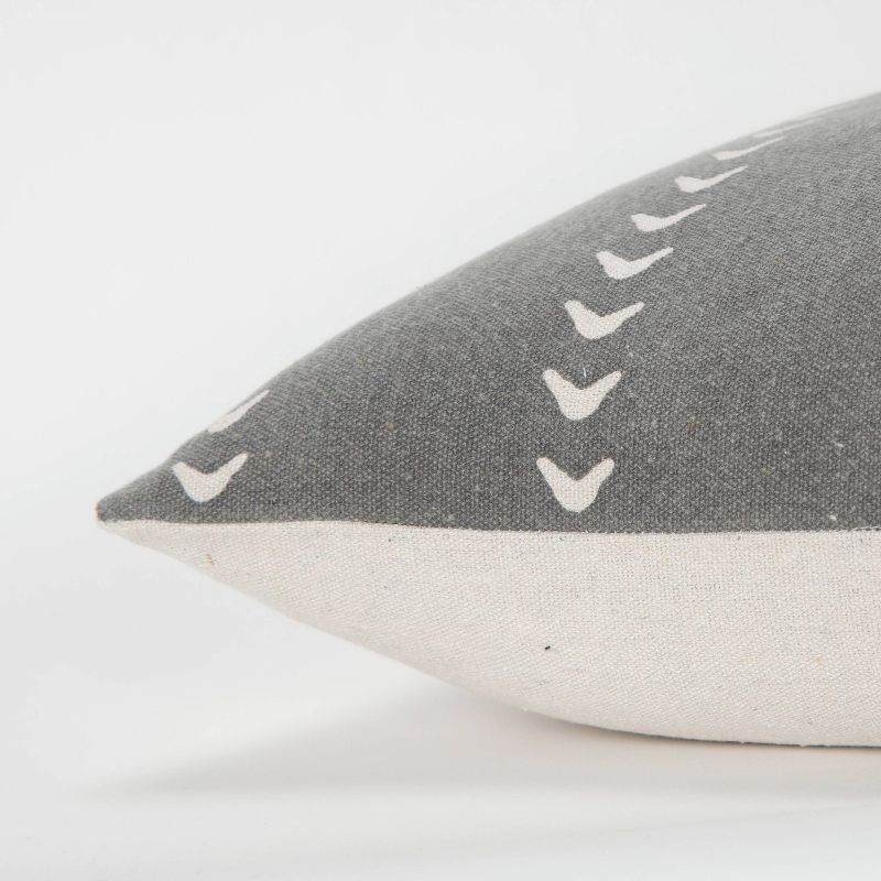 20"x20" Striped Polyester Filled Pillow Charcoal - Donny Osmond Home