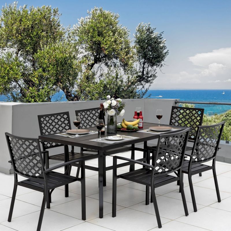 7pc Dining Set - Black - NUU GARDEN