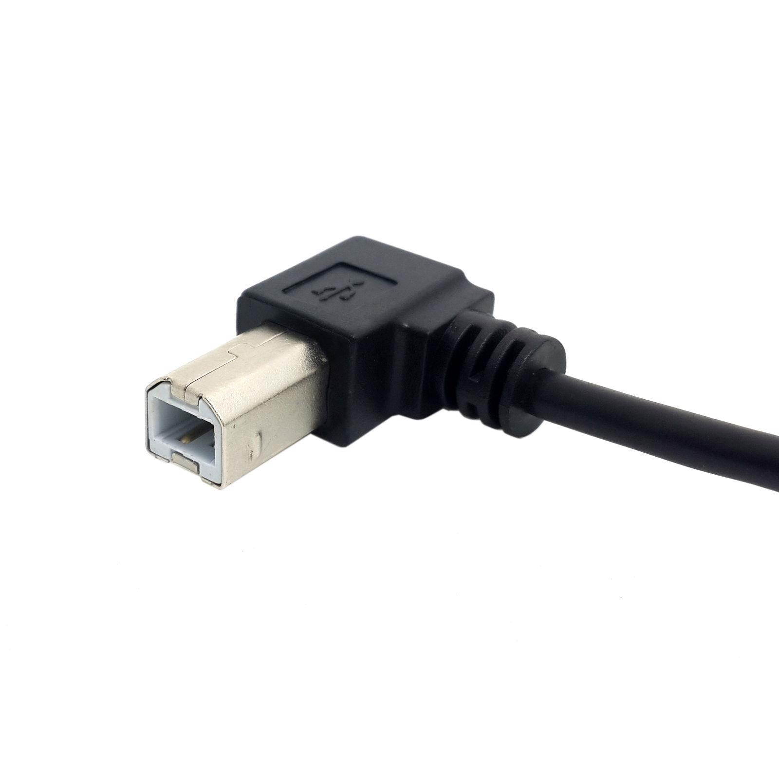 2pcs Right Angled 90 degree USB 2.0 A Male to B Male scanner Printer cable 50cm