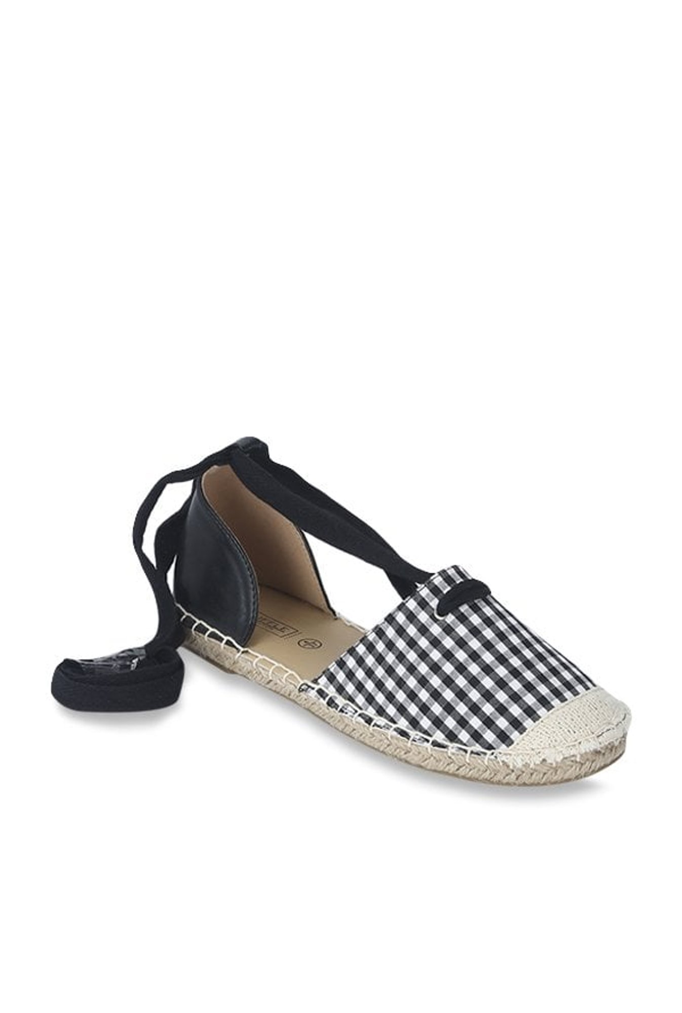 Truffle Collection Black & White Espadrille Sandals