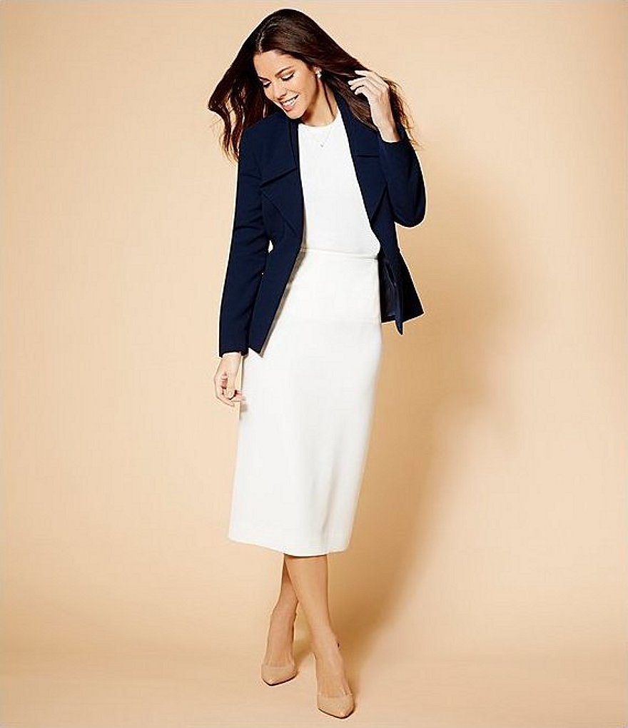 Preston & York Taylor Stretch Crepe Suiting Midi Pencil Skirt