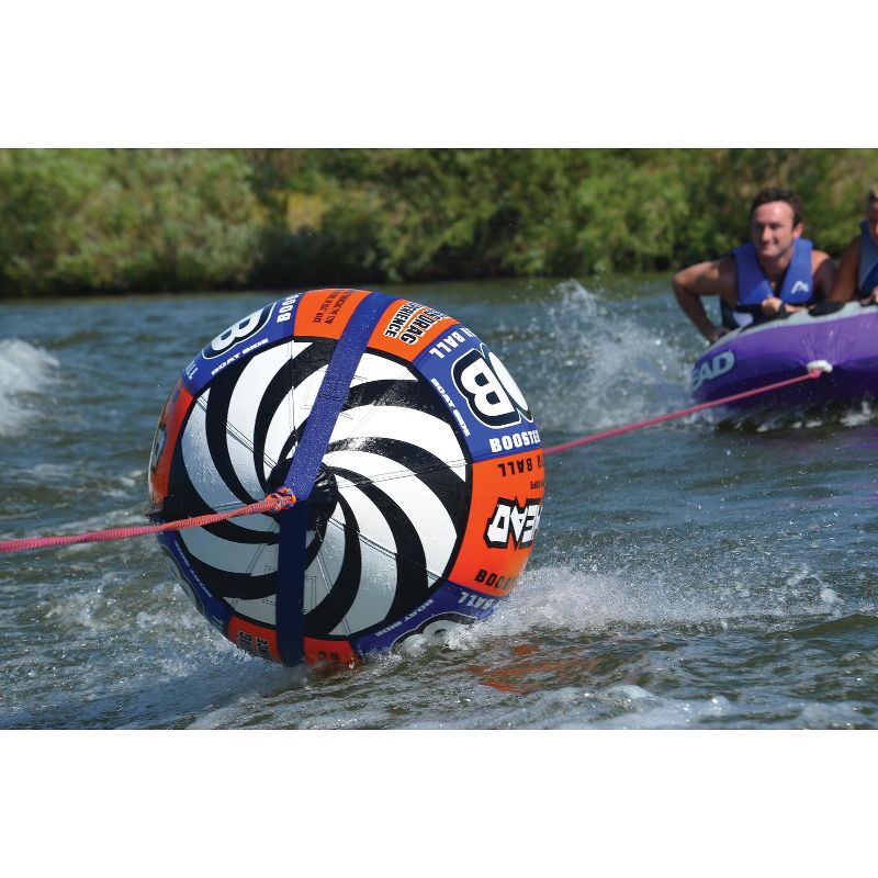 Airhead Slash II 2 Person Inflatable Tube + Bob Tow Rope Buoy Booster Ball