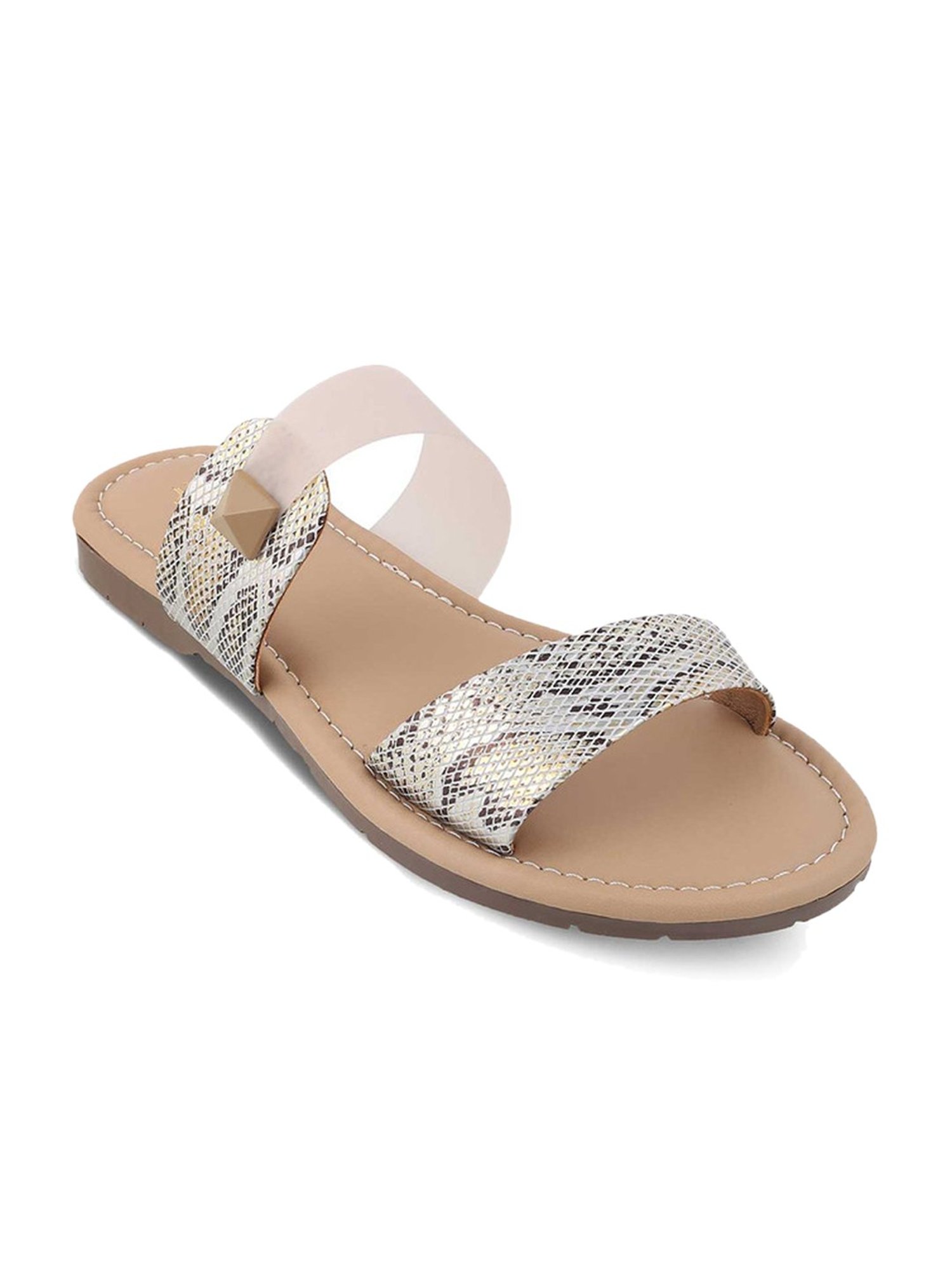 Tresmode Women's Beige Casual Sandals