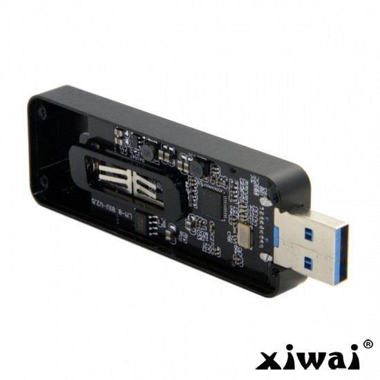 Xiwai Retractable 42mm NGFF M2 B-key or B/M-key SSD to USB 3.0 External PCBA Conveter Adapter Card Flash Disk Type Black