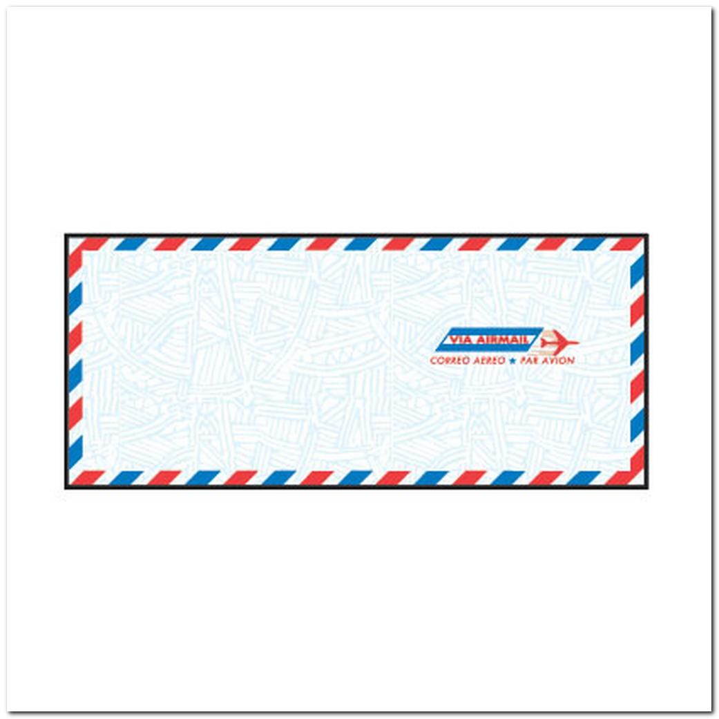 #10 Economy Airmail Regular Wesco Tint, 4-1/8" x 9-1/2", 20# White, Blue Wesco Inside Tint, Red&Blue Border (Box of 500)