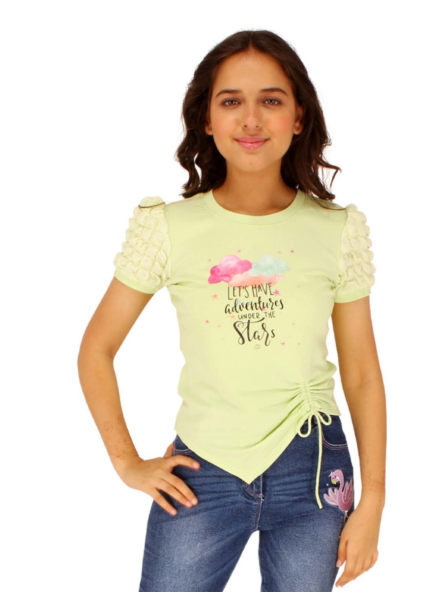 Cutecumber Kids Green Printed Top