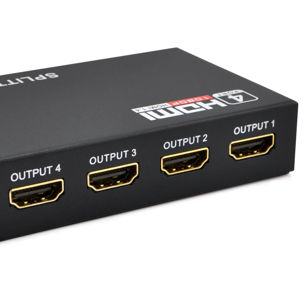 iKKEGOL 4 Port 1 x 4 HDMI Splitter Switch Video HUB Box 1080P HD Amplifier HDTV + Power Adapter