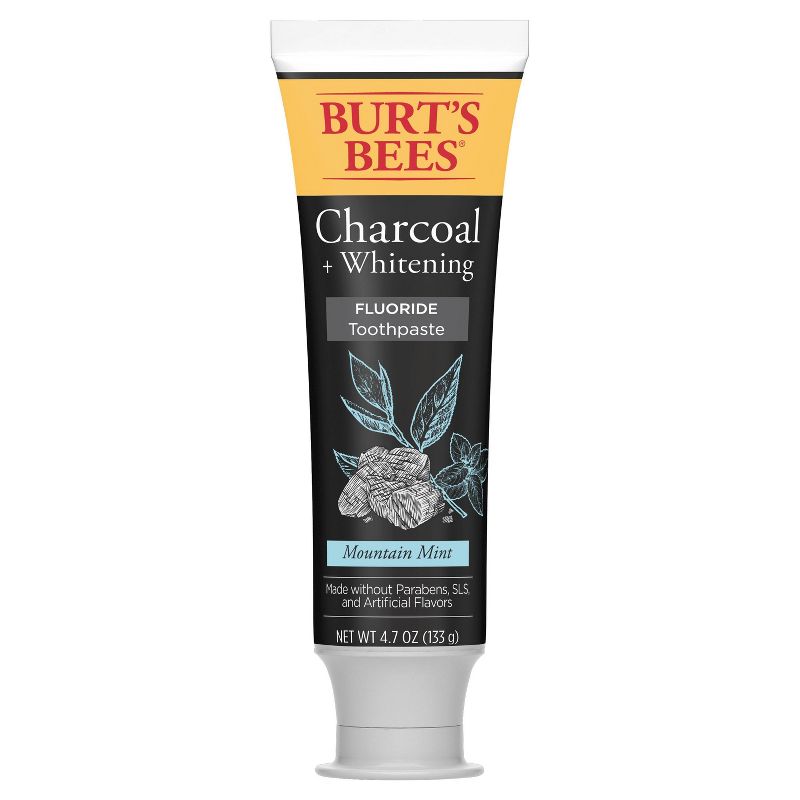 Burt's Bees Charcoal Natural Toothpaste with Fluoride Peppermint - 4.7oz