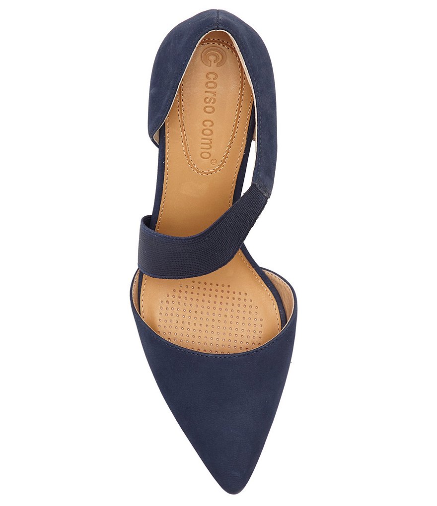 CC Corso Como Denice Suede Asymmetrical Leather Pointed Toe Pumps