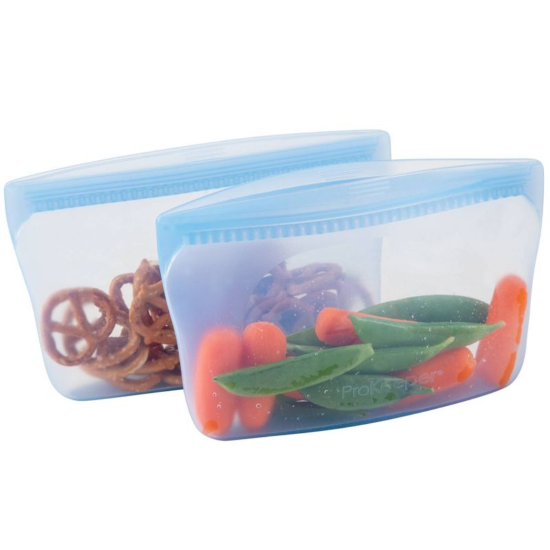 Progressive Reusable Silicone 2pk Snack Bag - Midday Blue