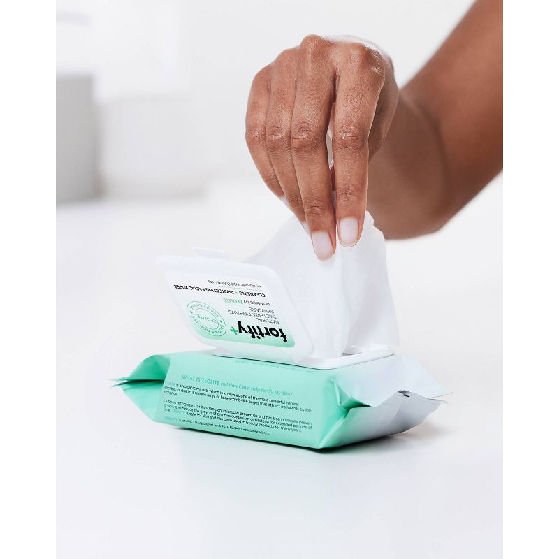 Fortify+ Natural Bacteria Fighting Skincare Cleansing & Protecting Facial Wipes - 30ct