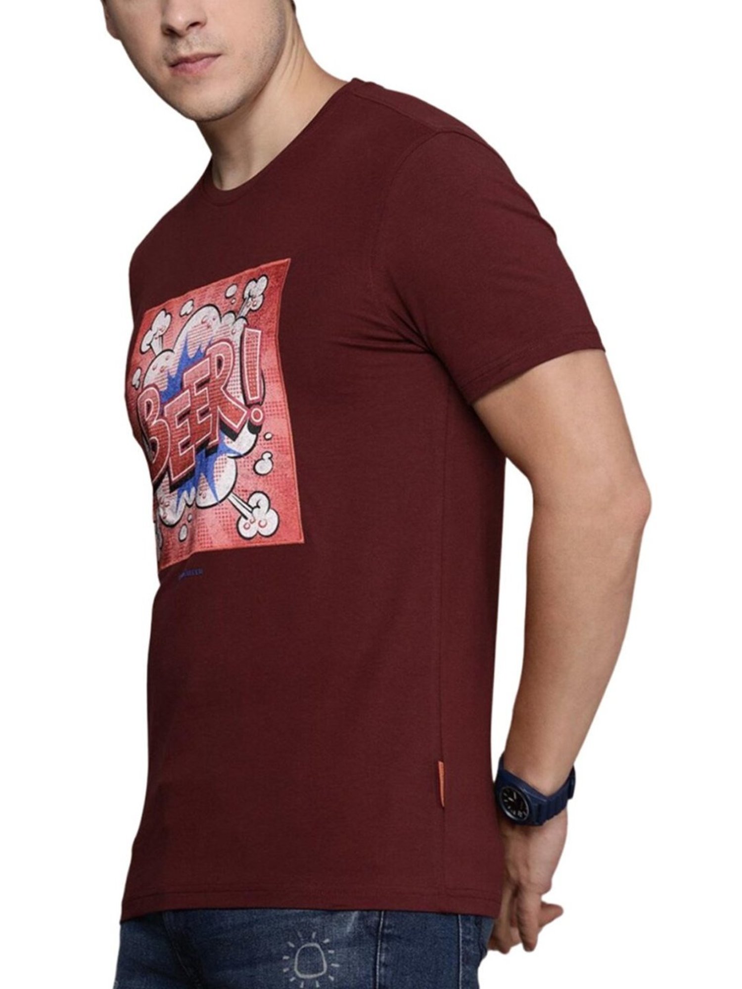 Simon Carter London Red Printed Slim Fit T-Shirt