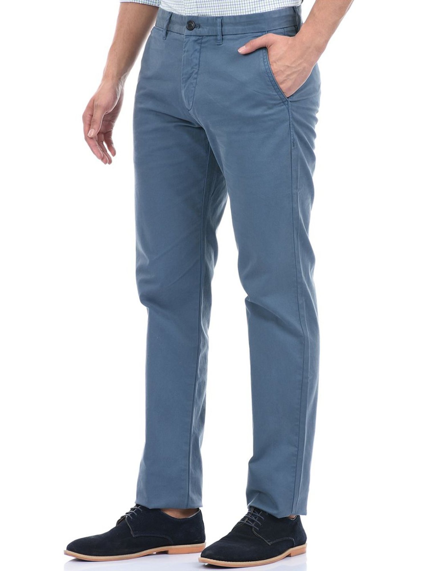 London Fog Blue Regular Fit Chinos