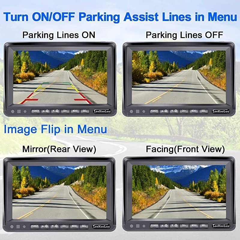 F07 HD 1080P Digital Wireless Rear View 2 Cameras for RVsTrailersBusMotorhome5th WheelsCampers with 7 DVR Monitor HighSpeed Observation System Super Night Vision IP69 Waterproof