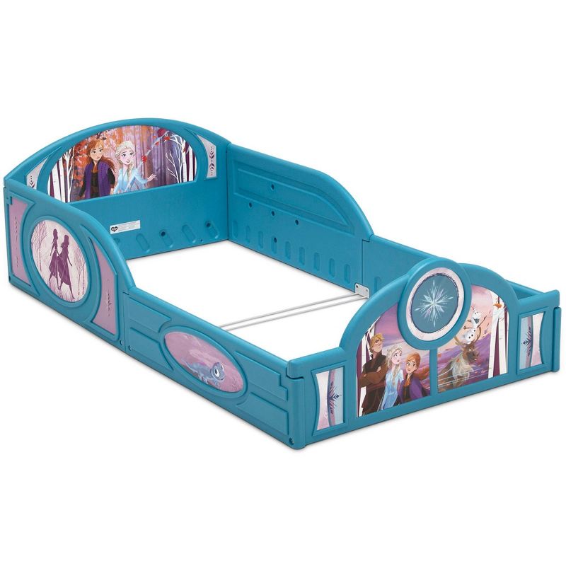 Toddler Disney Frozen 2 Sleep and Play Bed with Attached Guardrails - Delta Children