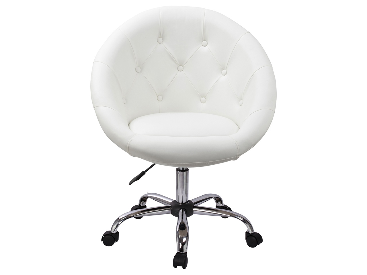 Swivel Height Adjustable Task Chair Tufted PU Leather Upholstered Office Chair