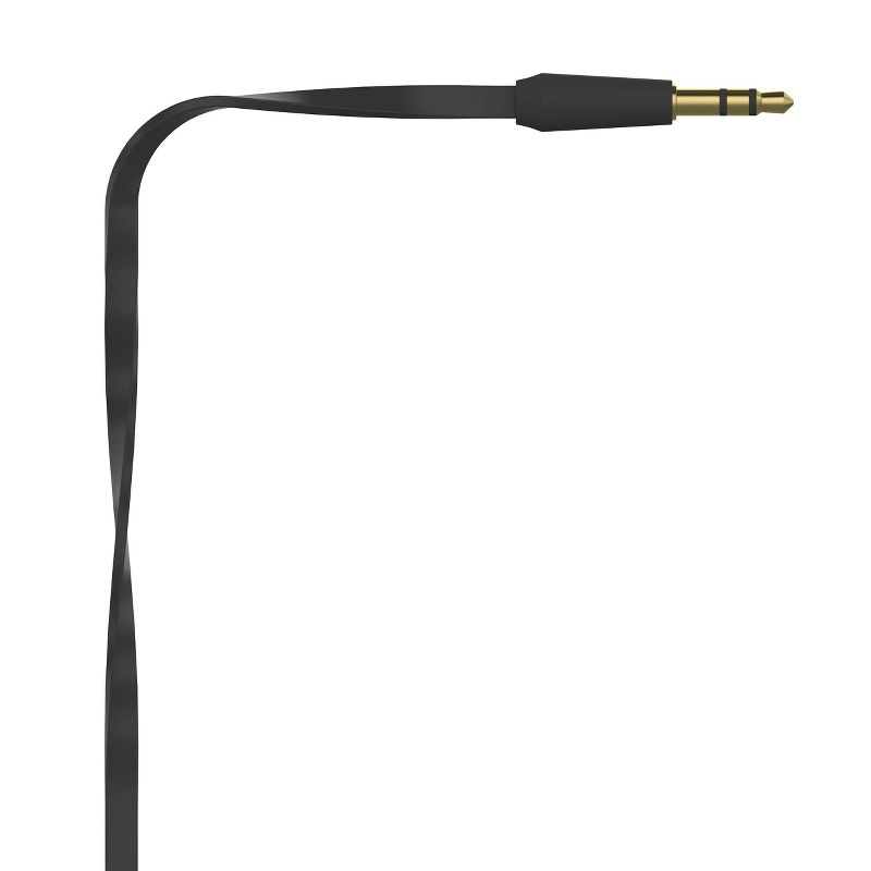Just Wireless 4ft Flat TPU Auxiliary Cable (3.5mm) - Black