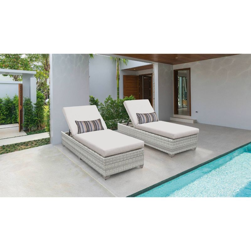 Fairmont 2pk Patio Chaise Lounges - Ash - TK Classics