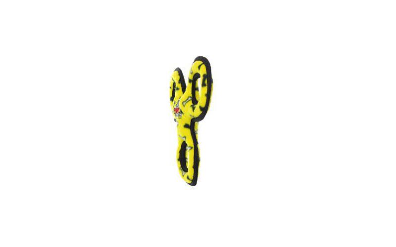 Tuffy Junior 3-Way Bone Print Tug Dog Toy - Yellow - S/M