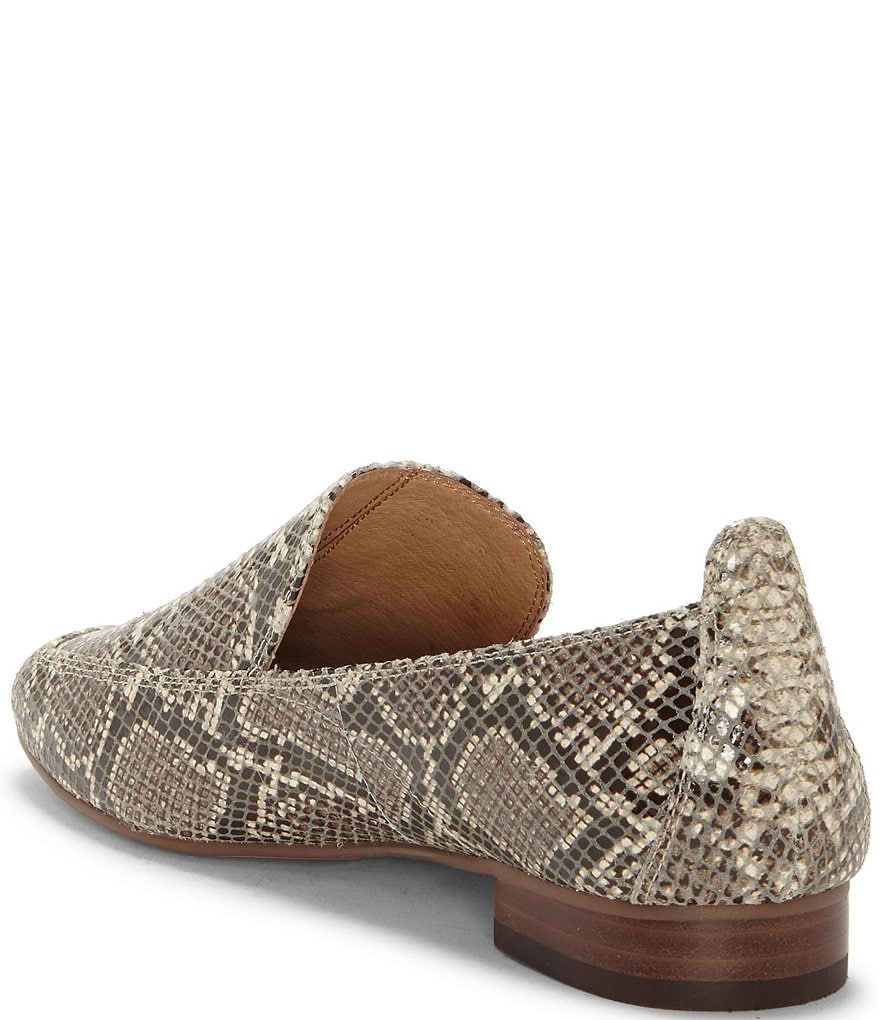 CC Corso Como Enjio Snake Print Leather Block Heel Loafers