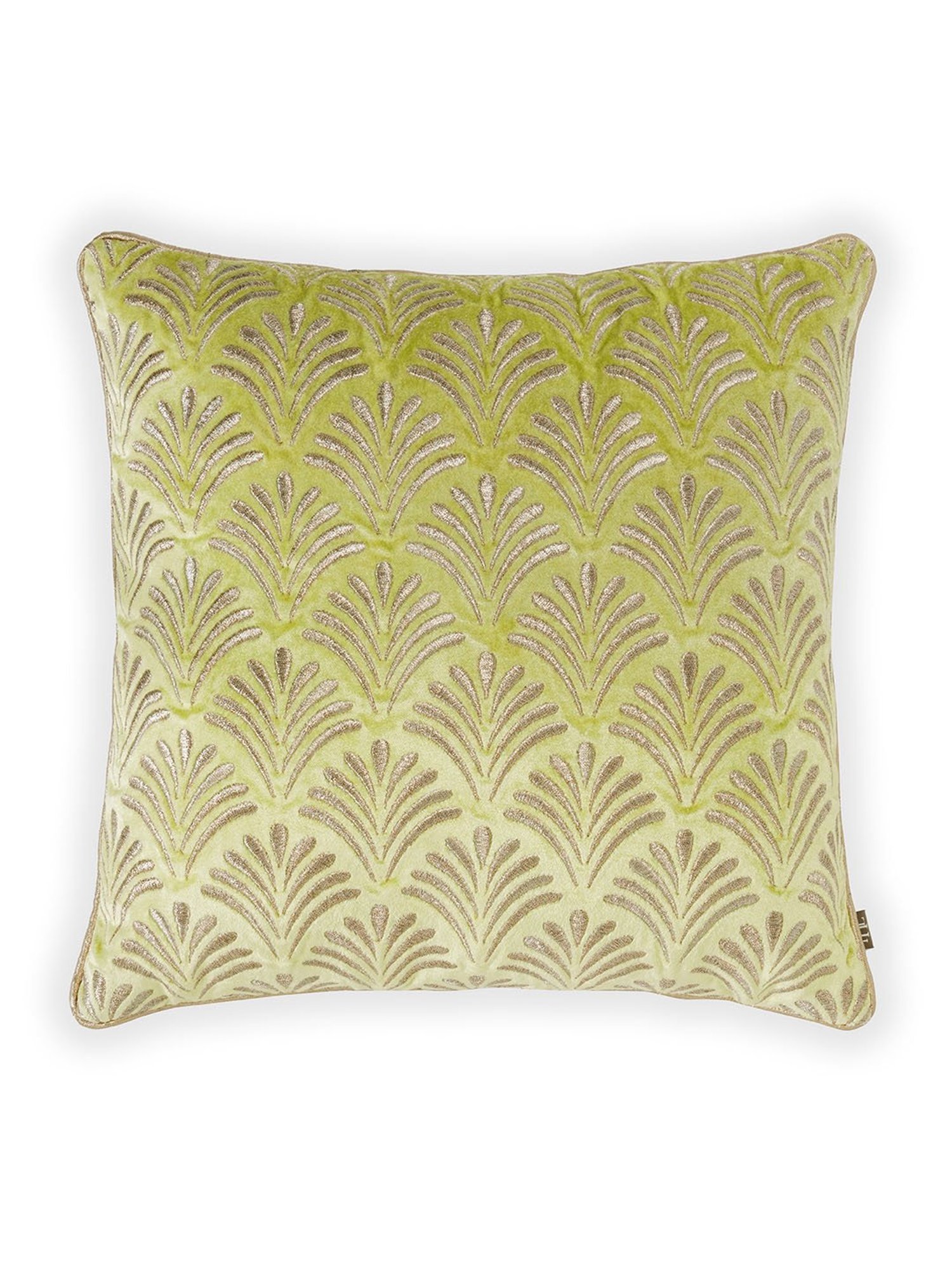 Pure Home and Living Green Cotton Embroidery Cushion Cover