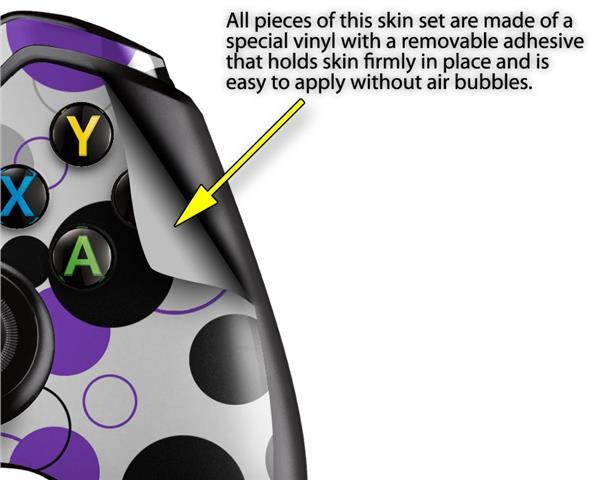 Lots of Dots Purple on White - Holiday Bundle Decal Style Skin Set fits XBOX One Console, Kinect and 2 Controllers (XBOX SYSTEM SOLD SEPARATELY)