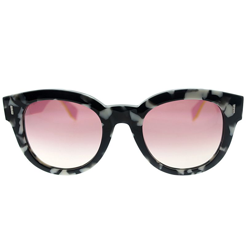 Fendi  UDL Womens Round Sunglasses Marbeled Pink 50mm