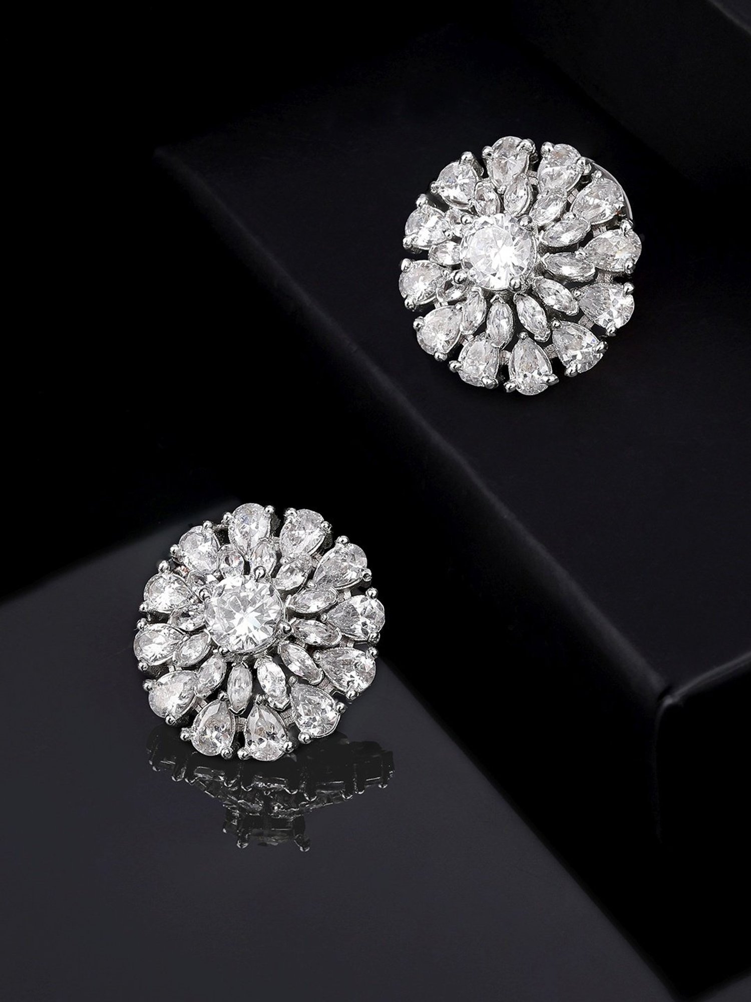 Sri Jagdamba Pearls Black Rosy Pearl Drop Earrings