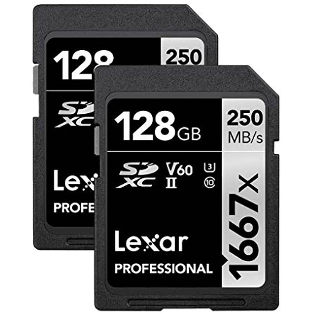 Lexar Professional 1667x 128GB SDXC UHS-II/U3 Memory Card, 2 Pack
