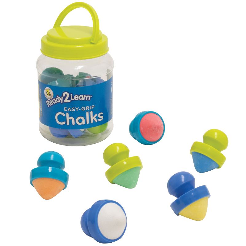 Ready 2 Learn Easy Grip Chalk - 6 Colors - 18m+ - Non-Toxic Toddler Sidewalk Chalk - Easiest to Hold - Refills Available (CE6913)