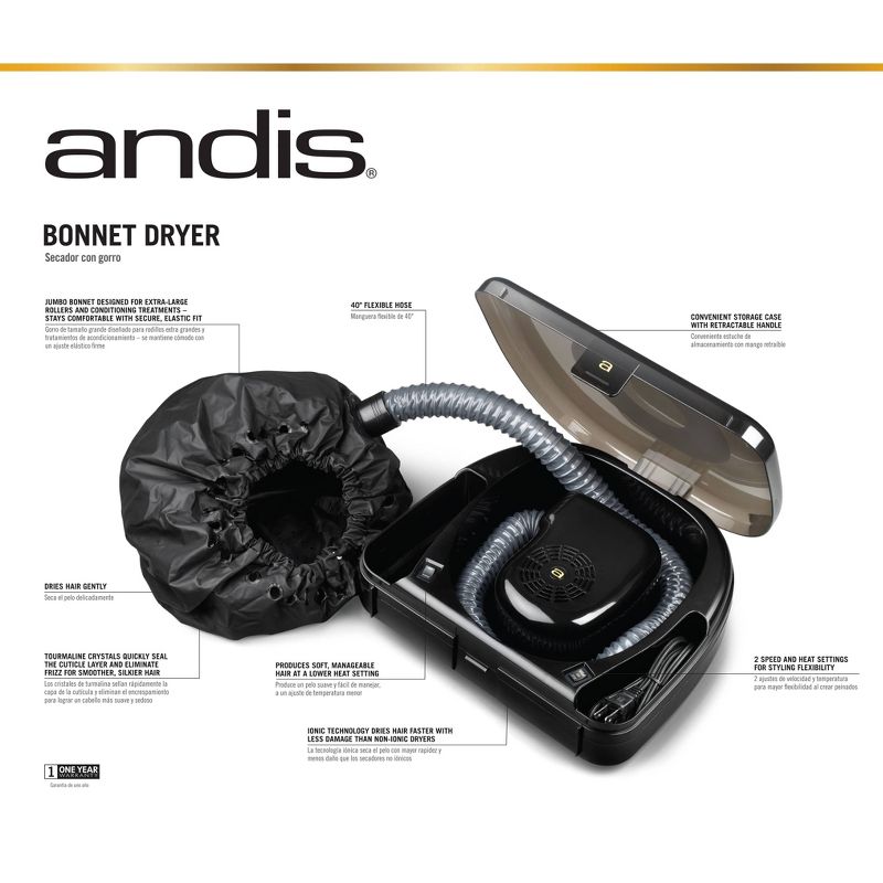andis Bonnet Hair Dryer - Black