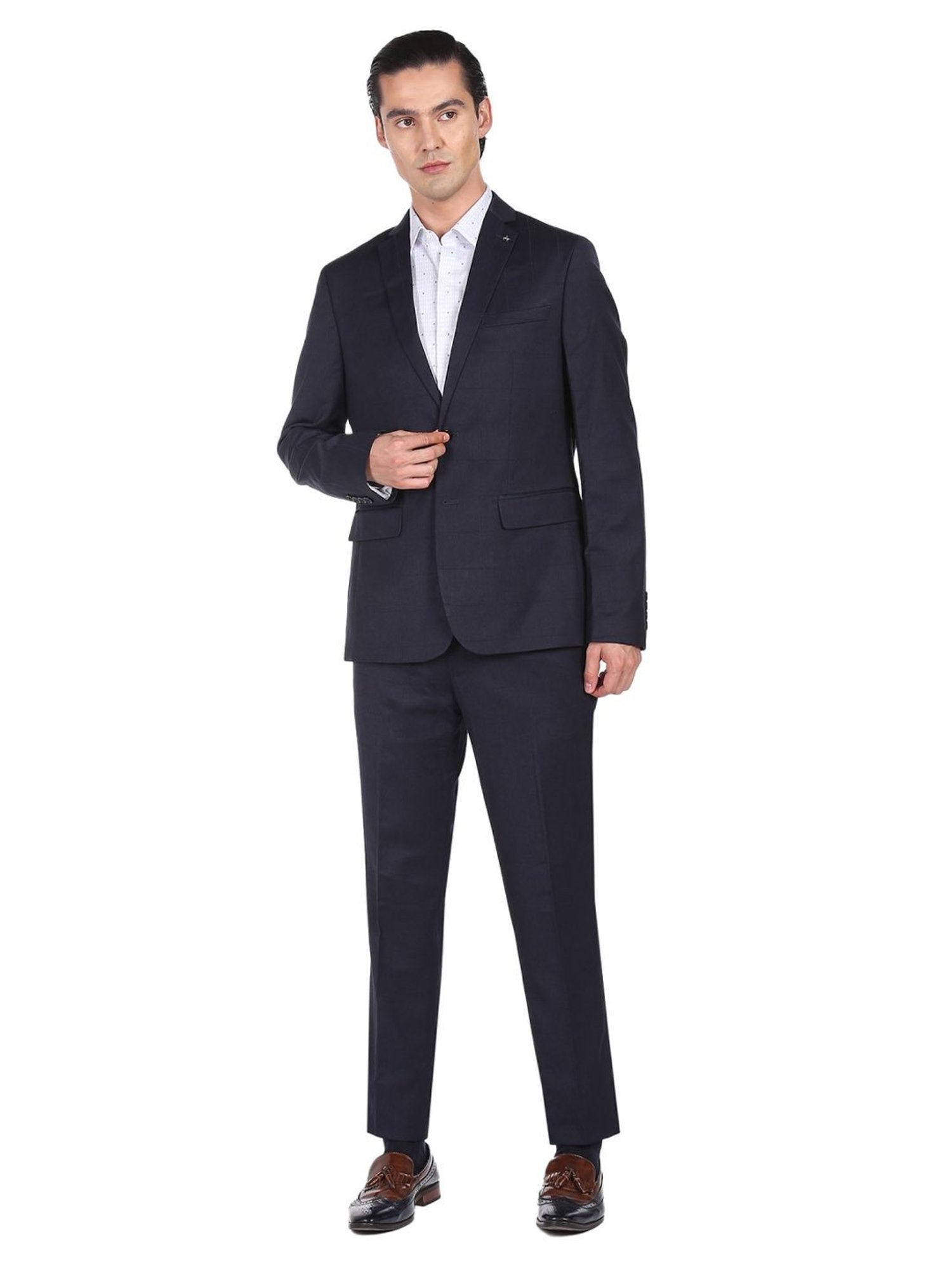 Parx Black Regular Fit Two Piece Suit