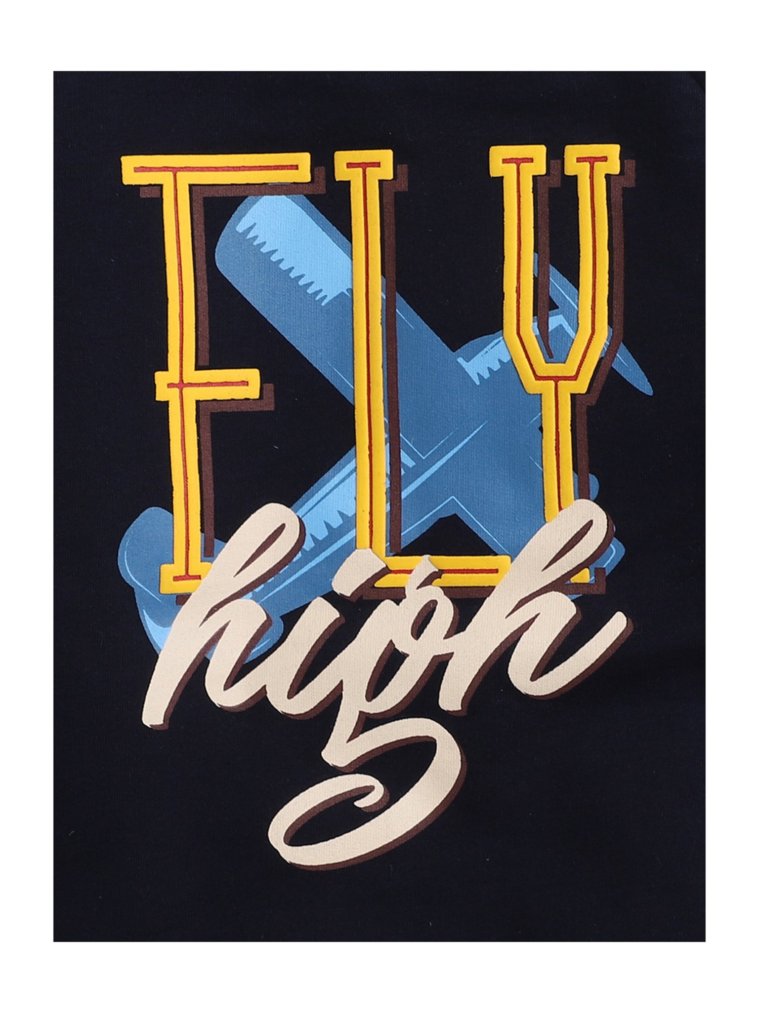 Bumzee Boys Navy Printed Full Sleeves Sweatshirt